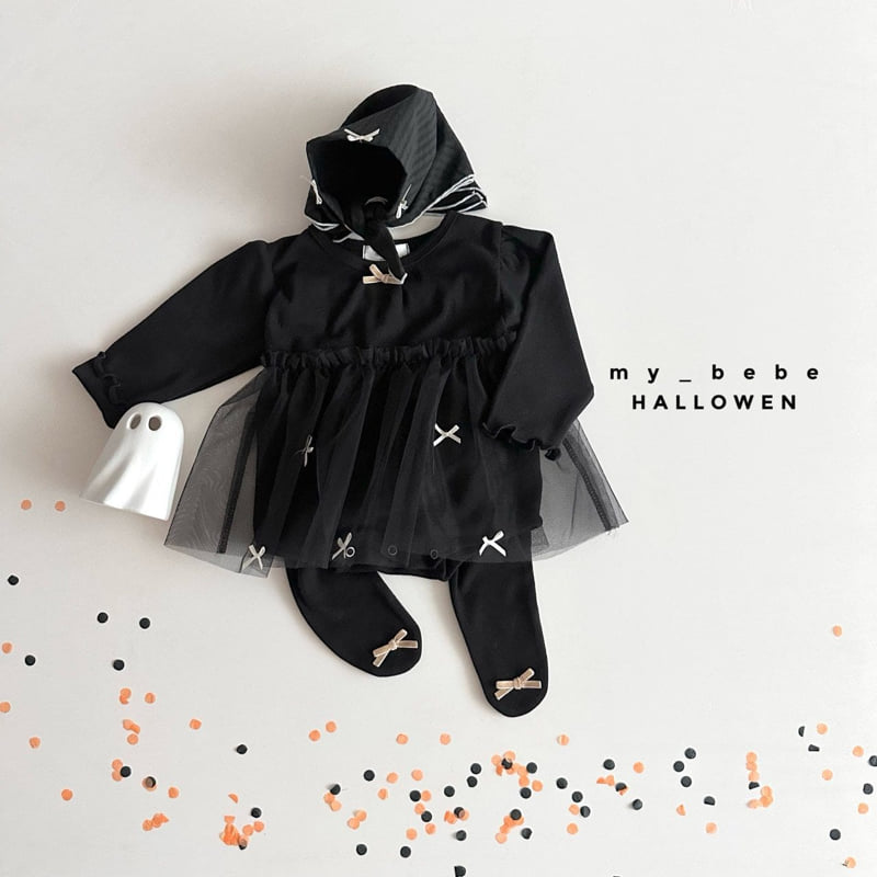 My Bebe - Korean Baby Fashion - #babygirlfashion - Halloween Ribbon Tulle Suit - 2