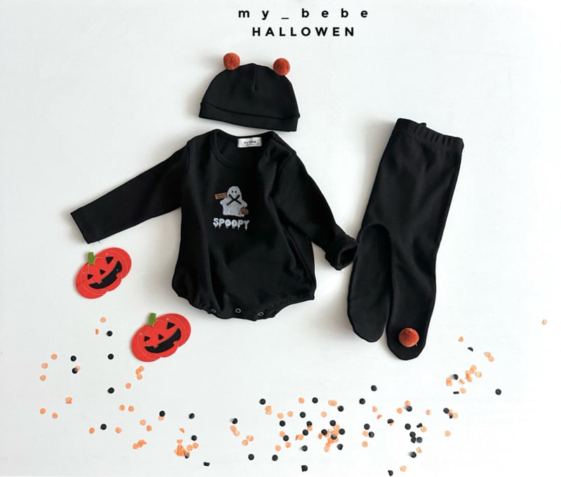 My Bebe - Korean Baby Fashion - #babygirlfashion - Halloween Ghost Suit Set (with Bonnet) - 4