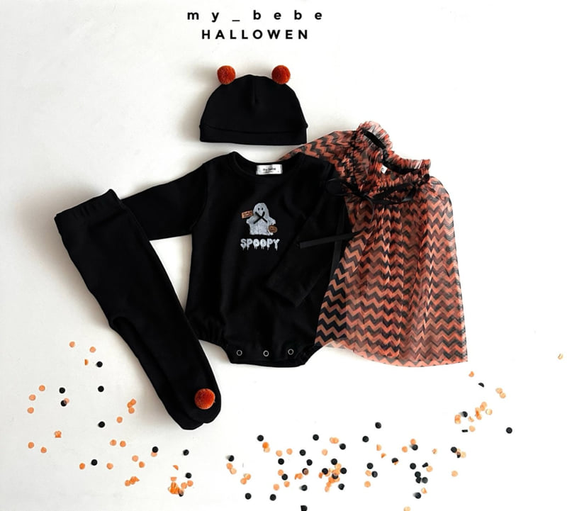 My Bebe - Korean Baby Fashion - #babyootd - Halloween Ghost Suit Set (with Bonnet) - 6