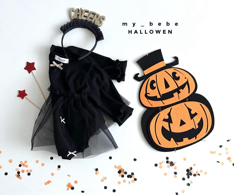 My Bebe - Korean Baby Fashion - #babyoutfit - Halloween Ribbon Tulle Suit - 6