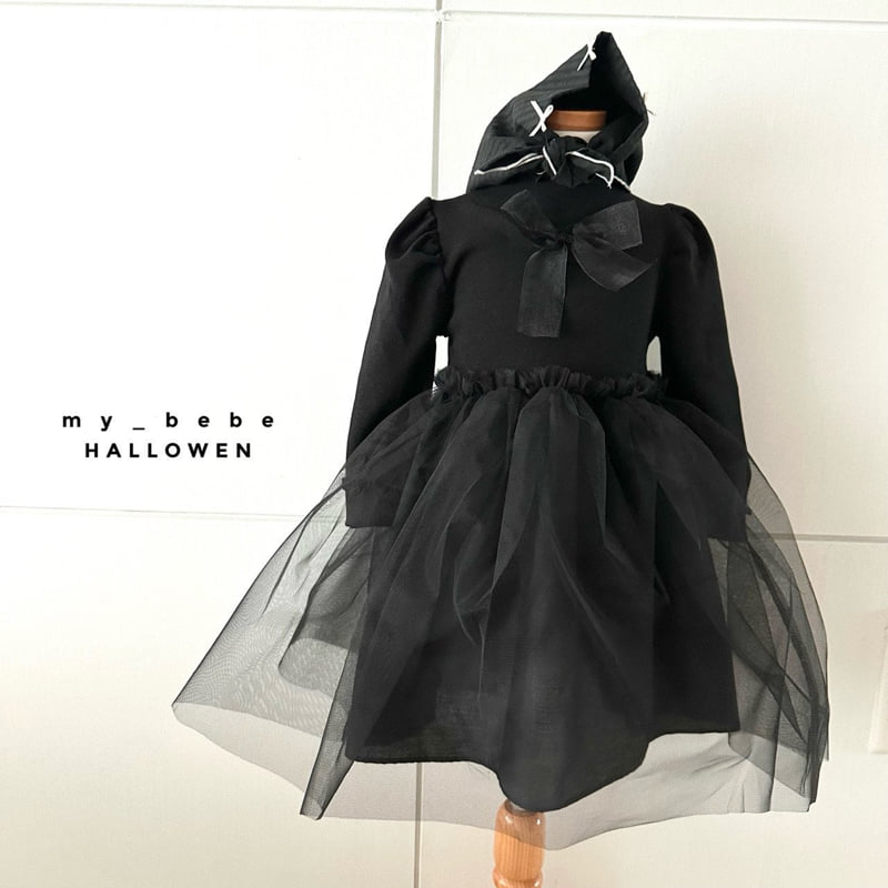 My Bebe - Korean Baby Fashion - #onlinebabyboutique - Halloween Big Ribbon One-piece - 8