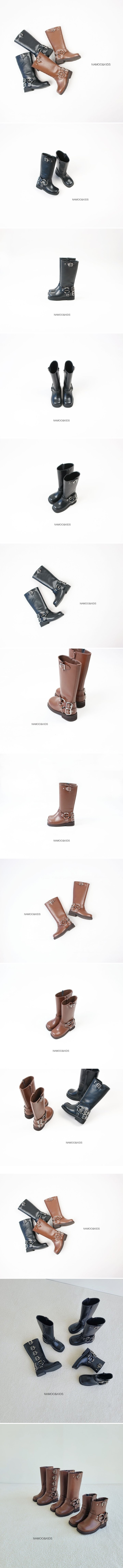 Namoo & Kids - Korean Children Fashion - #Kfashion4kids - Two-Buckle Rider Long Boots