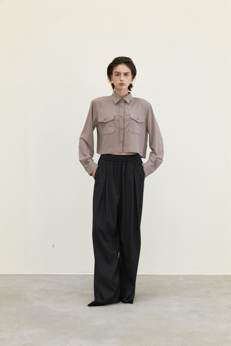 Neroli36 - Korean Women Fashion - #momslook - Wool Stripe Pleated Pants - 11