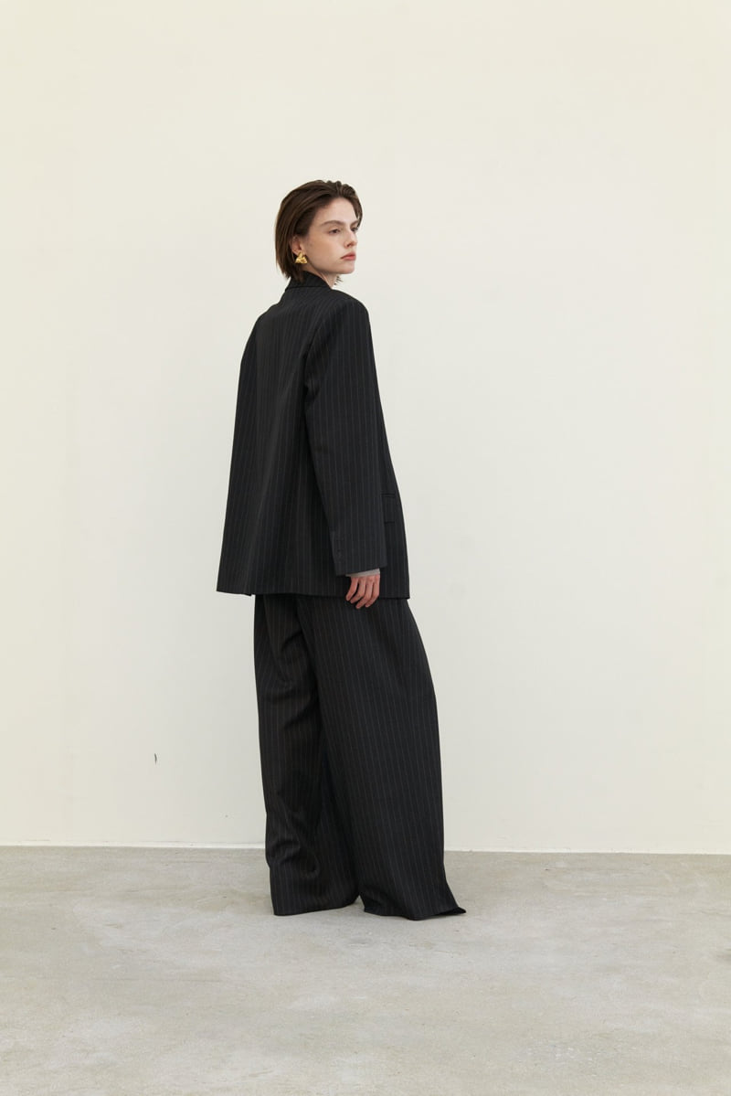 Neroli36 - Korean Women Fashion - #momslook - Wool Stripe Pleated Pants - 9