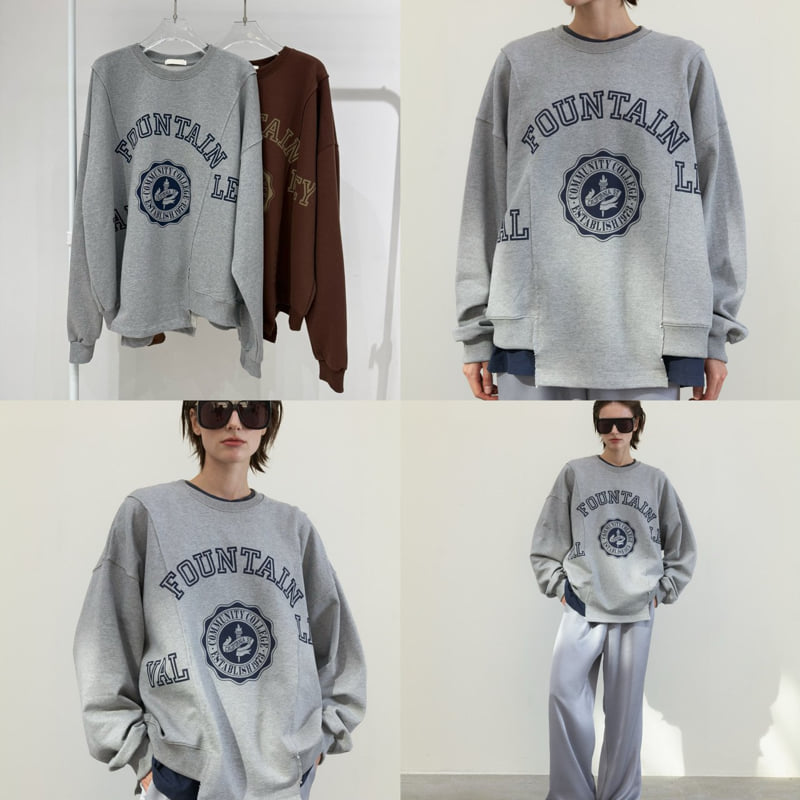 Neroli36 - Korean Women Fashion - #momslook - H Fountain Sweatshirt - 4