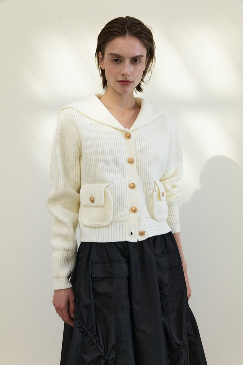 Neroli36 - Korean Women Fashion - #momslook - M Gold Trim Sailor Cardigan - 10
