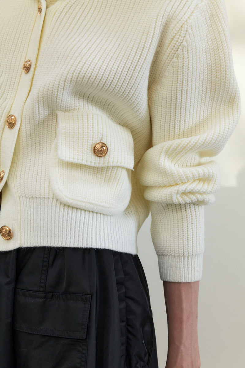 Neroli36 - Korean Women Fashion - #momslook - M Gold Trim Sailor Cardigan - 12