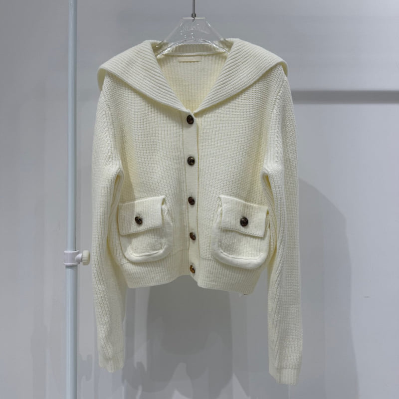 Neroli36 - Korean Women Fashion - #momslook - M Gold Trim Sailor Cardigan - 2