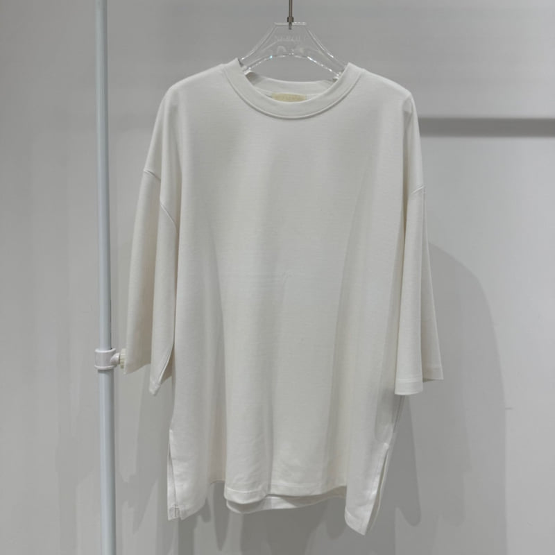 Neroli36 - Korean Women Fashion - #momslook - H Silket Slit Tee - 2
