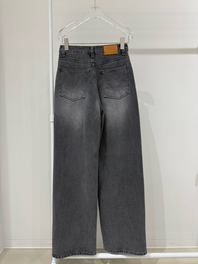 Neroli36 - Korean Women Fashion - #pursuepretty - Gray Straight Denim Pants - 2