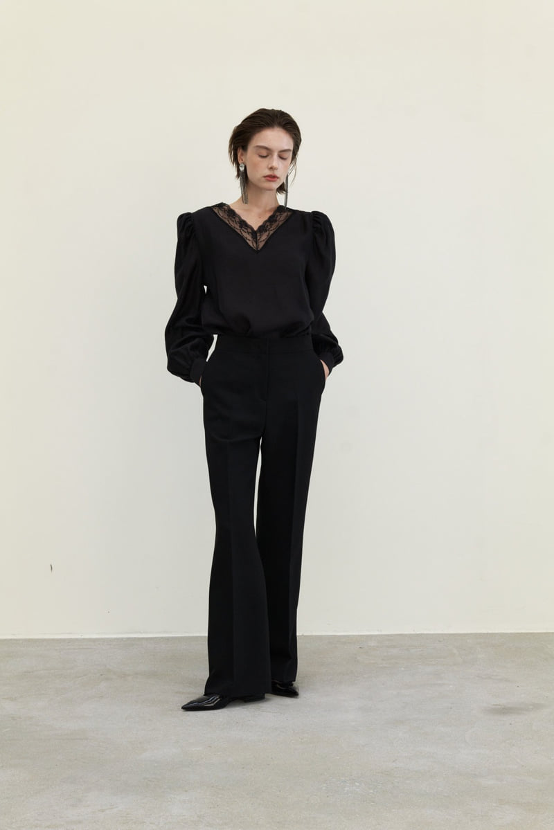 Neroli36 - Korean Women Fashion - #thatsdarling - Silky Lace Blouse - 11