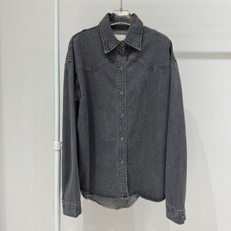 Neroli36 - Korean Women Fashion - #vintageinspired - Gray Denim Shirt