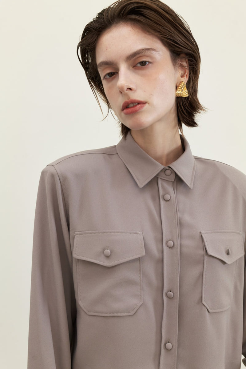 Neroli36 - Korean Women Fashion - #womensfashion - Pocket Pad Blouse - 5