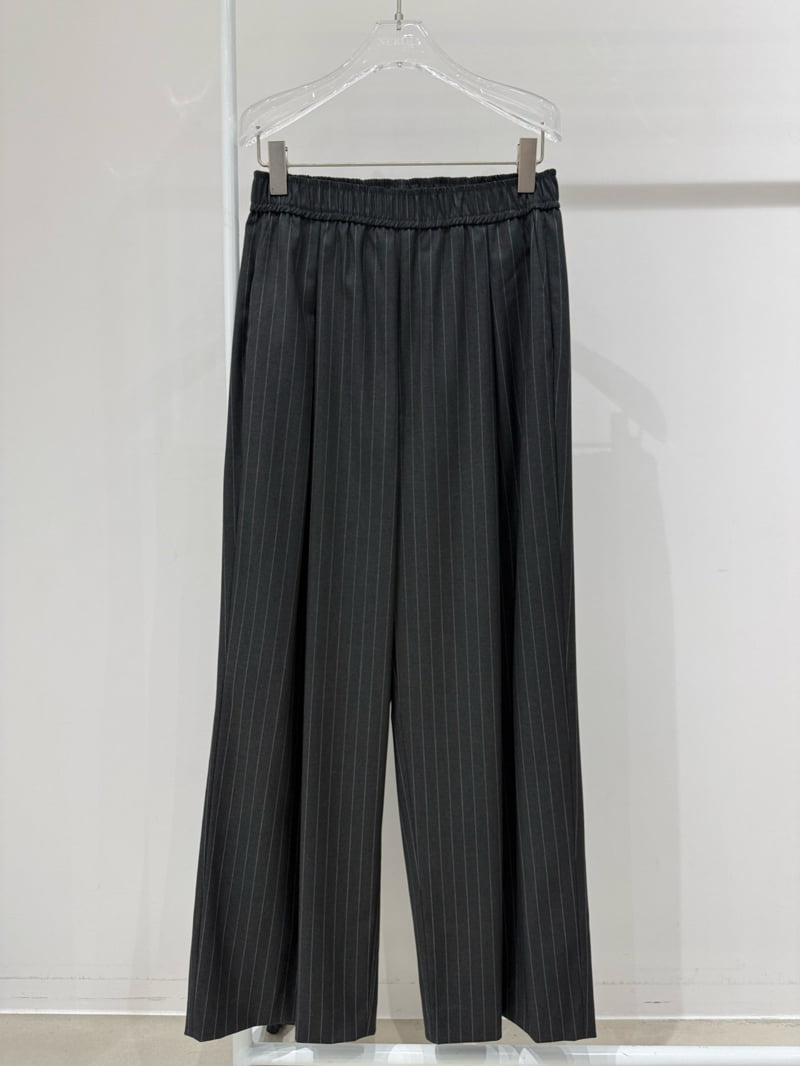 Neroli36 - Korean Women Fashion - #womensfashion - Wool Stripe Pleated Pants - 2