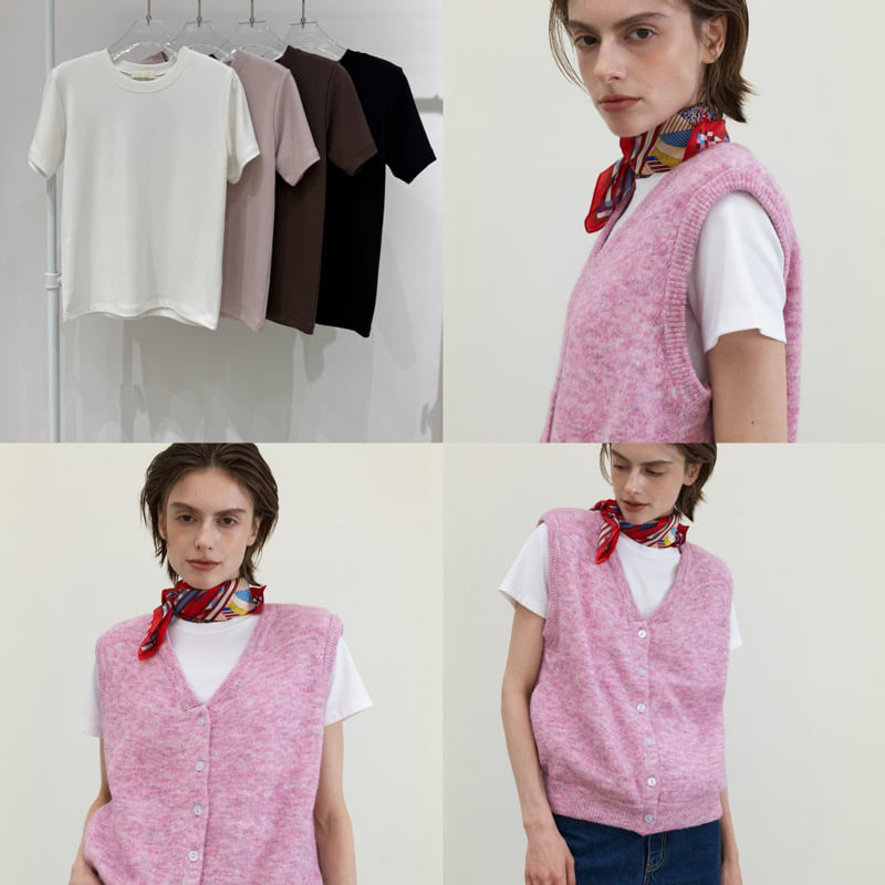 Neroli36 - Korean Women Fashion - #momslook - Enough Tee - 4