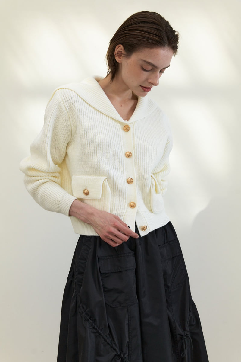 Neroli36 - Korean Women Fashion - #womensfashion - M Gold Trim Sailor Cardigan - 9