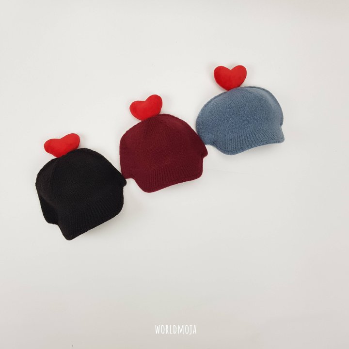 New World - Korean Baby Fashion - #babyfashion - Knit Heart Riding Style Cap - 5