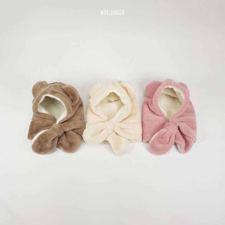 New World - Korean Baby Fashion - #babyfever - Teddy Bear Fur Hood Muffler - 2