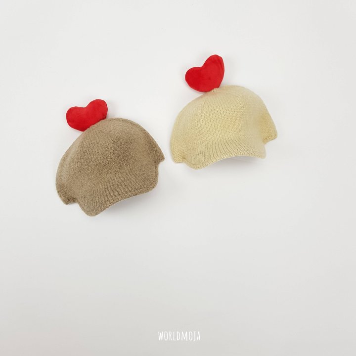 New World - Korean Baby Fashion - #babyfever - Knit Heart Riding Style Cap - 6