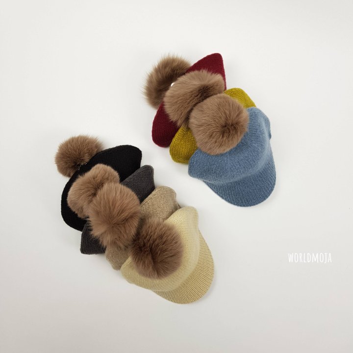 New World - Korean Baby Fashion - #babyfashion - Knit Pom-Pom Riding Style Cap (Kids) - 4