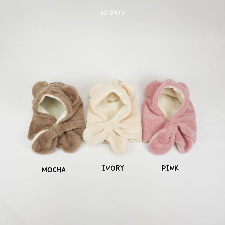 New World - Korean Baby Fashion - #babygirlfashion - Teddy Bear Fur Hood Muffler - 3