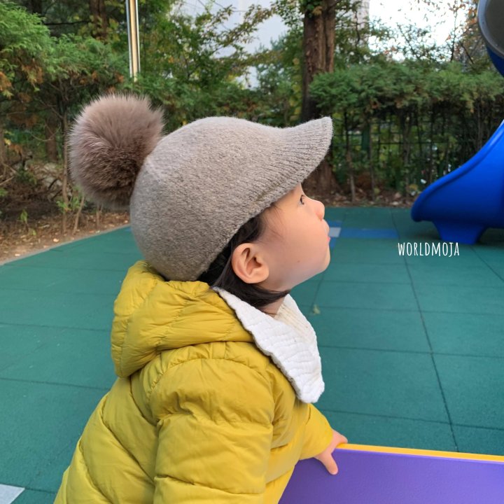 New World - Korean Baby Fashion - #onlinebabyboutique - Knit Pom-Pom Riding Style Cap (Kids) - 12