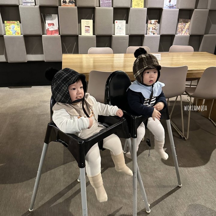 New World - Korean Baby Fashion - #onlinebabyshop - Check Pilot Hat - 5