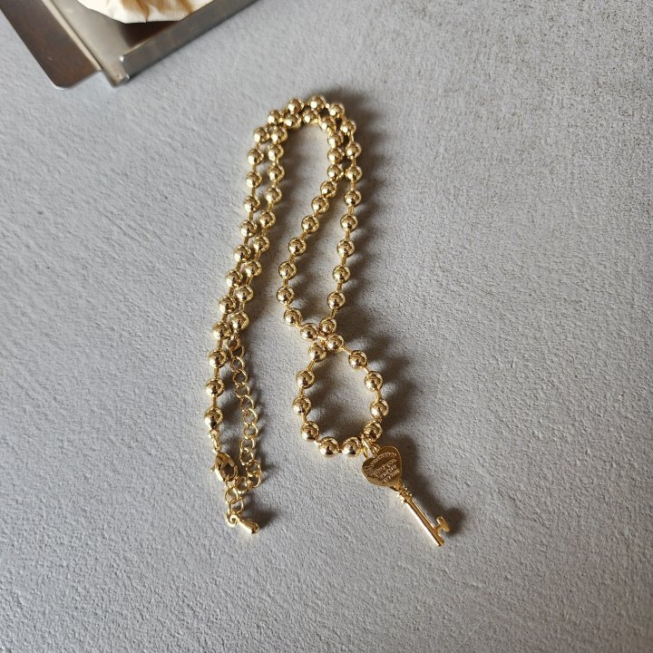 Newerly - Korean Women Fashion - #momslook - Key Ball Long Necklace - 3