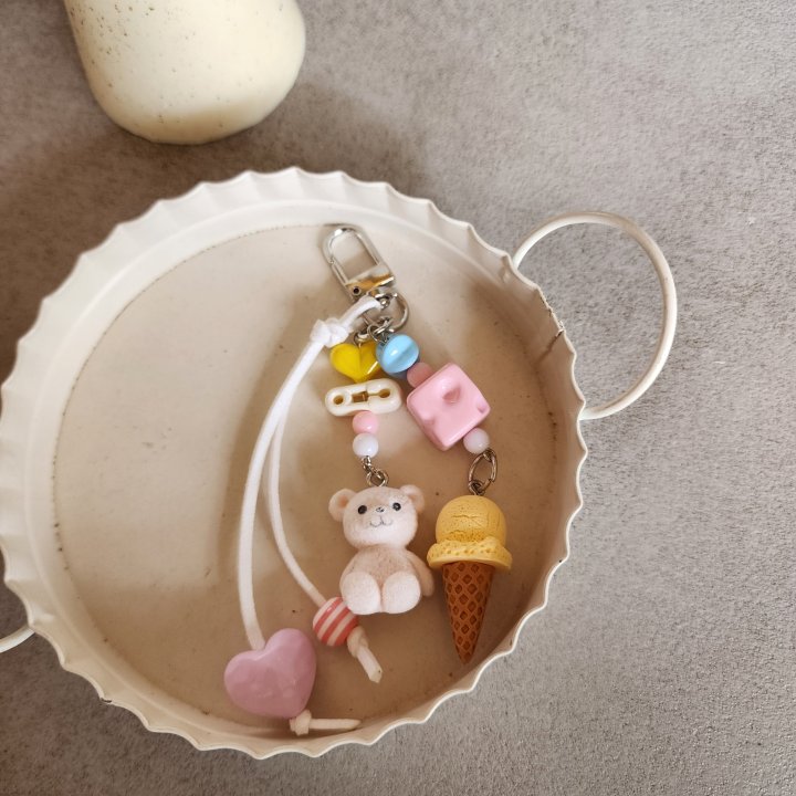 Newerly - Korean Women Fashion - #momslook - Ice Cream Bear Keyring Key Holder - 2