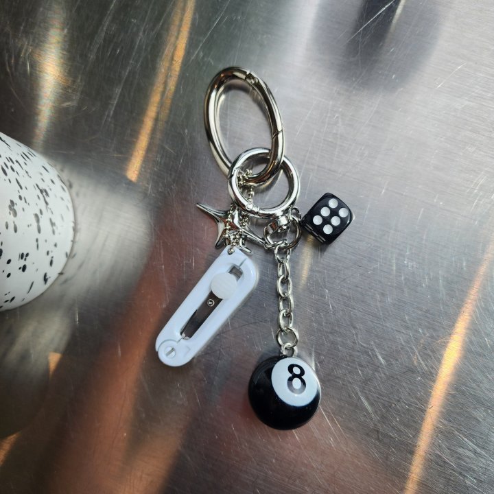 Newerly - Korean Women Fashion - #momslook - Billiard Ball Scissors Keyring