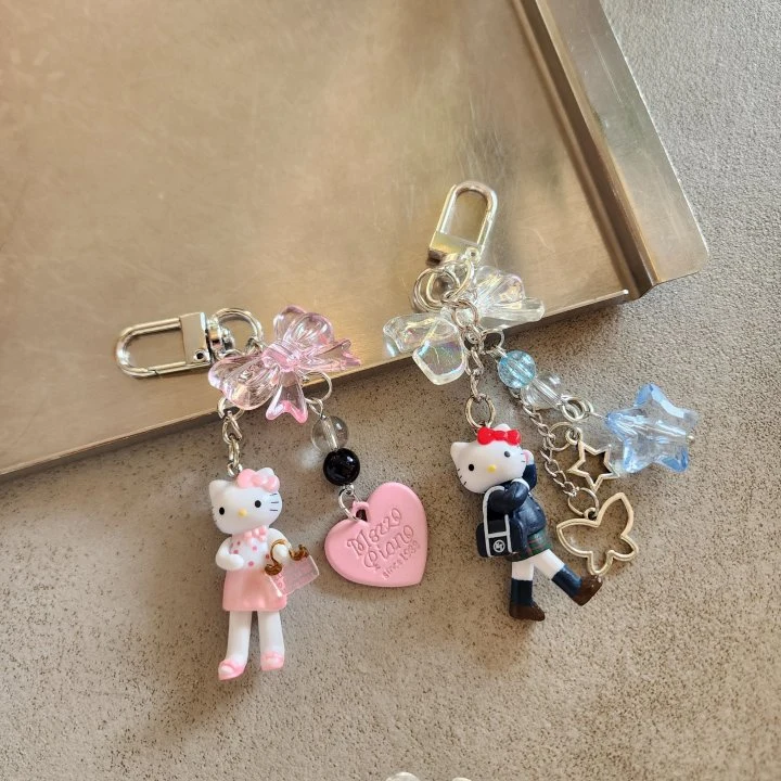 Newerly - Korean Women Fashion - #momslook - Standing Cat Bead Keyring - 2