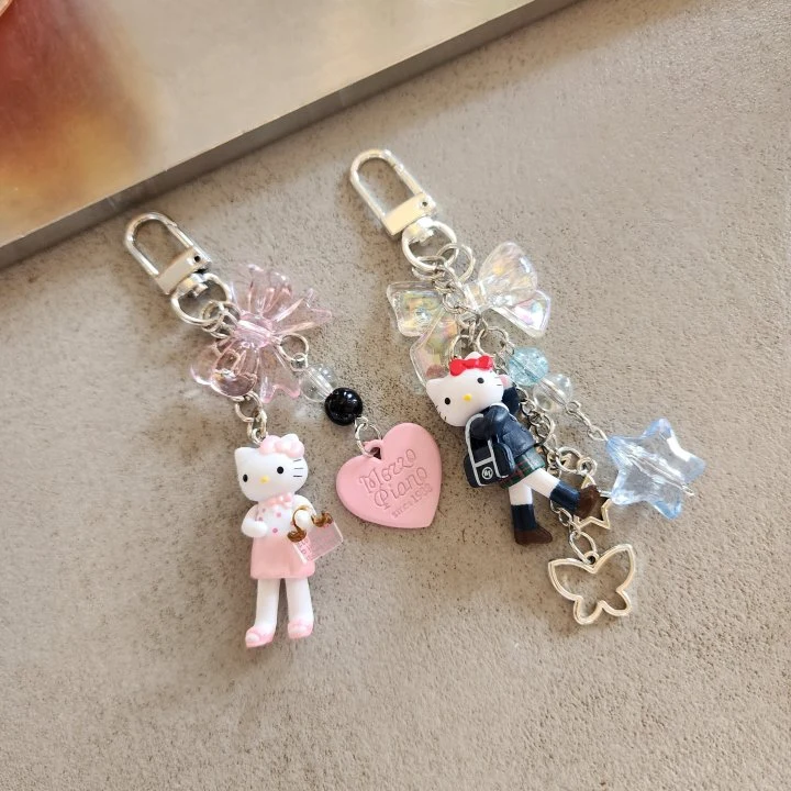 Newerly - Korean Women Fashion - #womensfashion - Standing Cat Bead Keyring - 4
