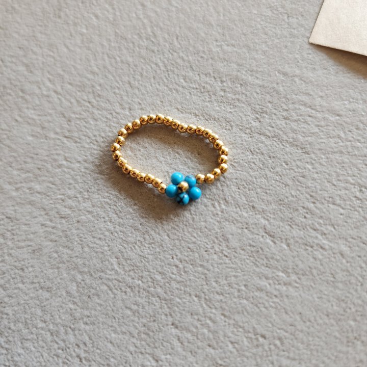 Newerly - Korean Women Fashion - #momslook - Gemstone Gold Ball Ring - 2
