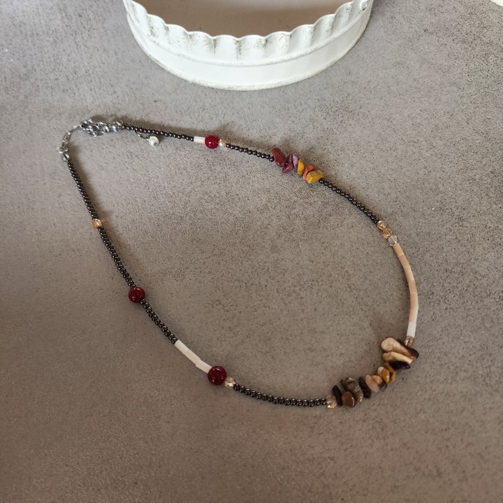 Newerly - Korean Women Fashion - #romanticstyle - Surgical Steel Bohemian Bead Stone Necklace