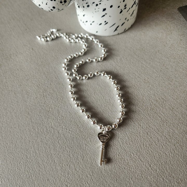 Newerly - Korean Women Fashion - #thelittlethings - Key Ball Long Necklace - 2