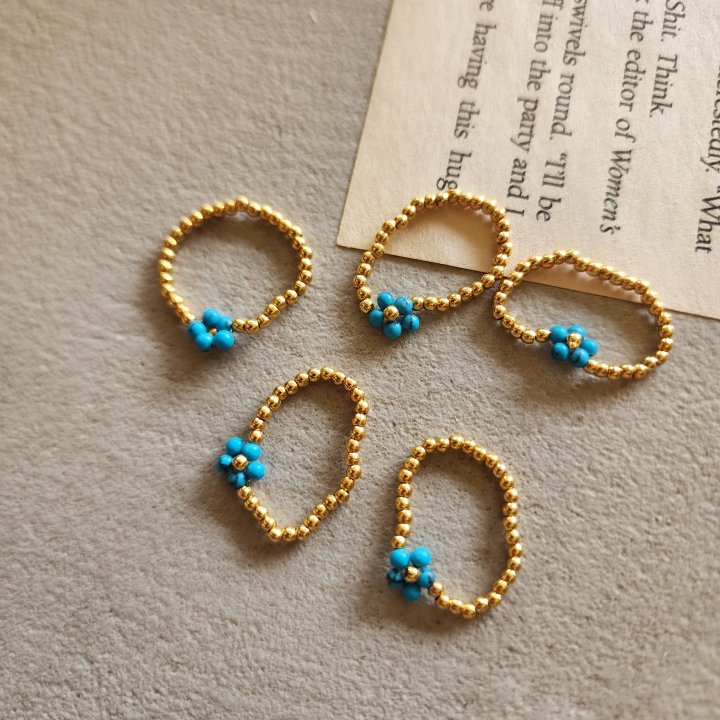 Newerly - Korean Women Fashion - #womensfashion - Gemstone Gold Ball Ring - 4