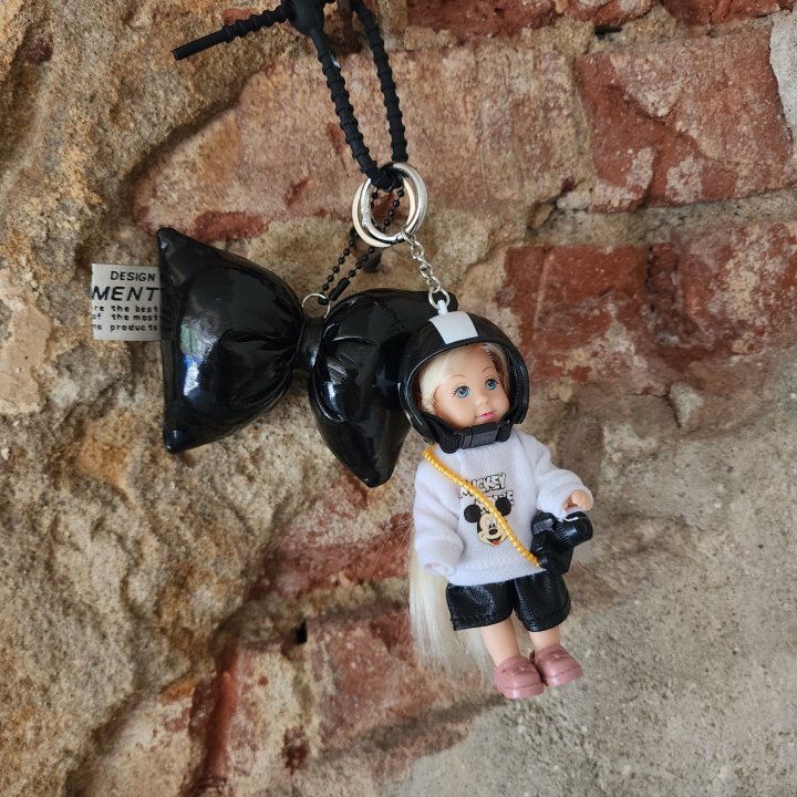 Newerly - Korean Women Fashion - #vintageinspired - Helmet Babydoll Doll Keyring - 2