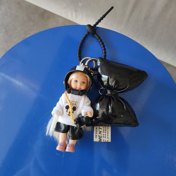 Newerly - Korean Women Fashion - #vintagekidsstyle - Helmet Babydoll Doll Keyring - 3