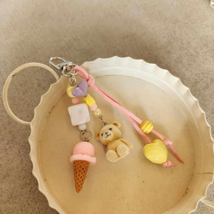 Newerly - Korean Women Fashion - #womensfashion - Ice Cream Bear Keyring Key Holder