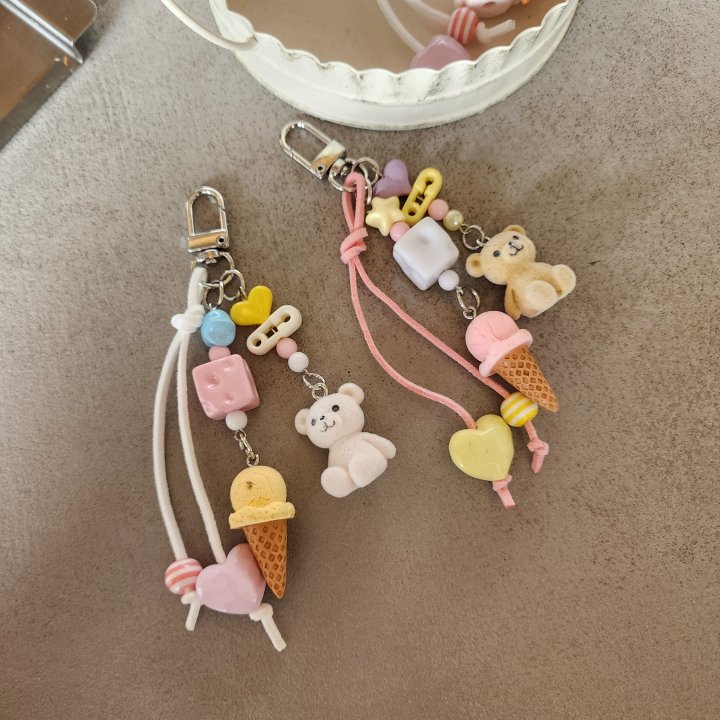 Newerly - Korean Women Fashion - #womensfashion - Ice Cream Bear Keyring Key Holder - 3