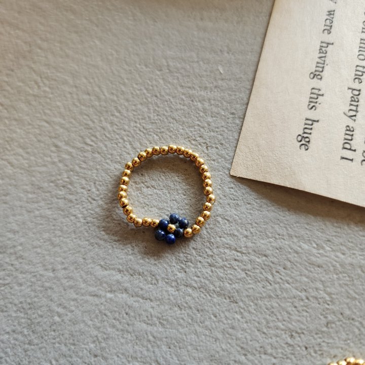 Newerly - Korean Women Fashion - #womensfashion - Gemstone Gold Ball Ring - 3
