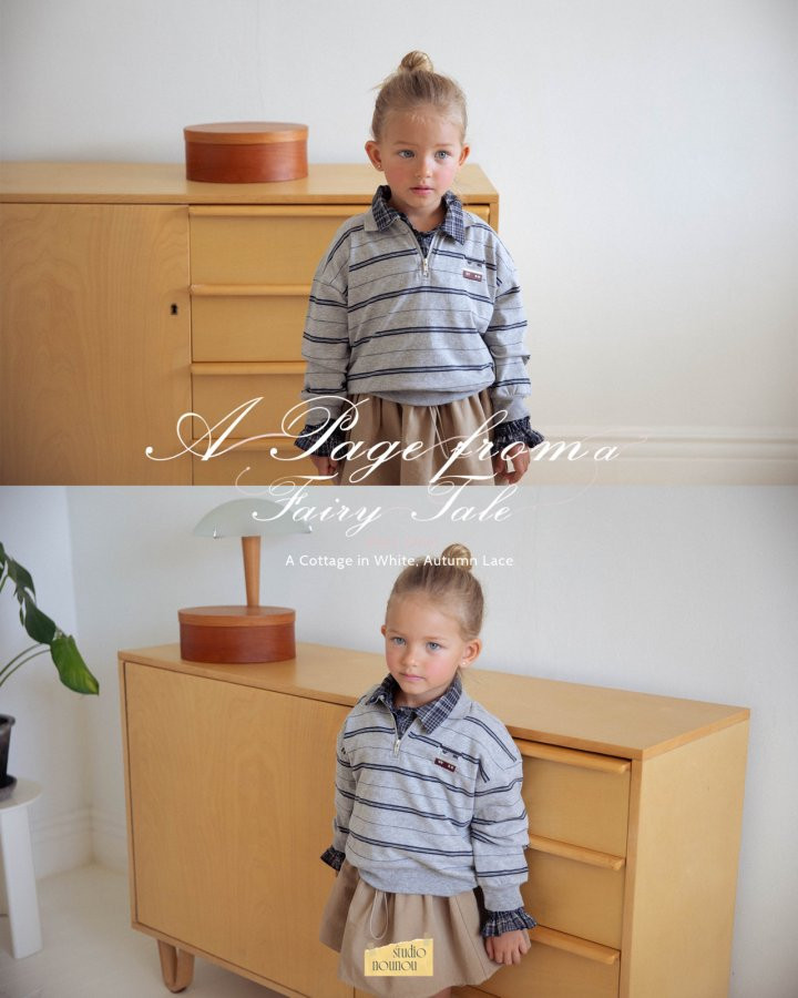 Nounou - Korean Children Fashion - #toddlerclothing - House Stripe Tee - 7