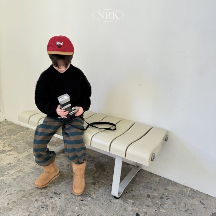 Nrk - Korean Children Fashion - #prettylittlegirls - Brushed Brain Stripe Joggers - 4