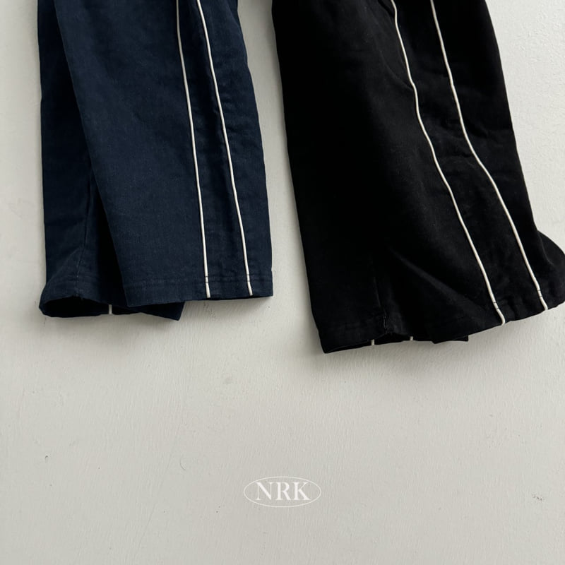 Nrk - Korean Children Fashion - #designkidswear - Brushed Denim Side Stripe Pants - 12