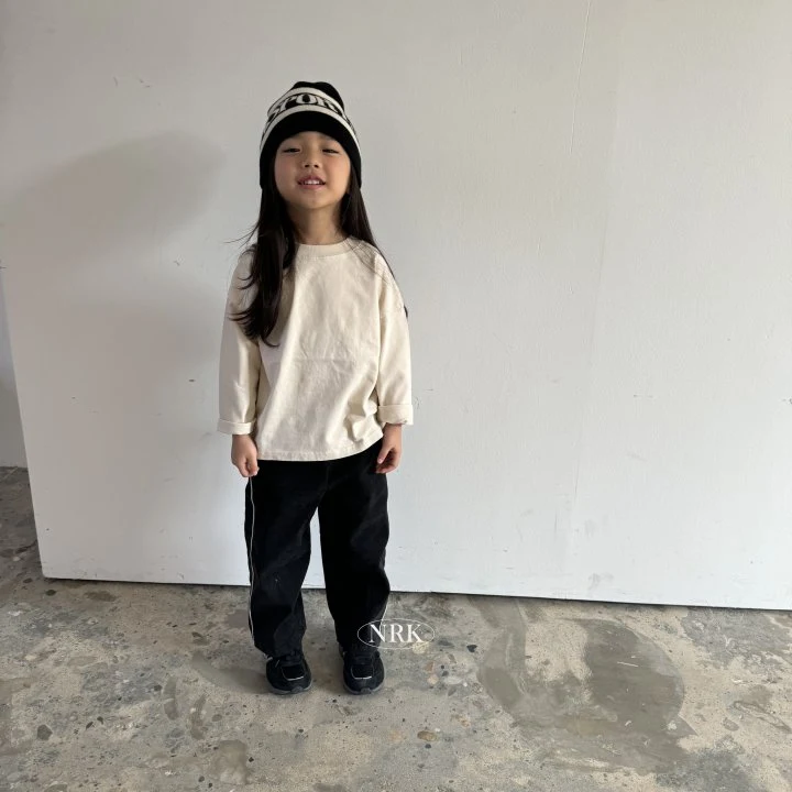 Nrk - Korean Children Fashion - #prettylittlegirls - Brushed Denim Side Stripe Pants - 8