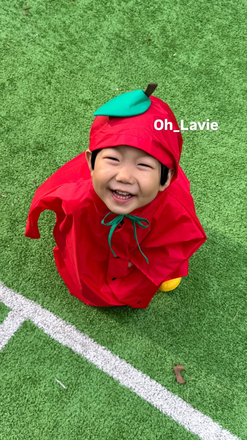 Oh lavie - Korean Baby Fashion - #babyoutfit - Apple Raincoat - 11