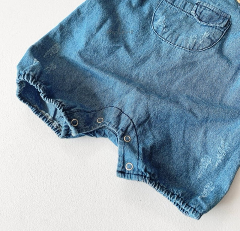 Oh lavie - Korean Baby Fashion - #onlinebabyshop - Baby Denim Suit Bonnet Set - 11