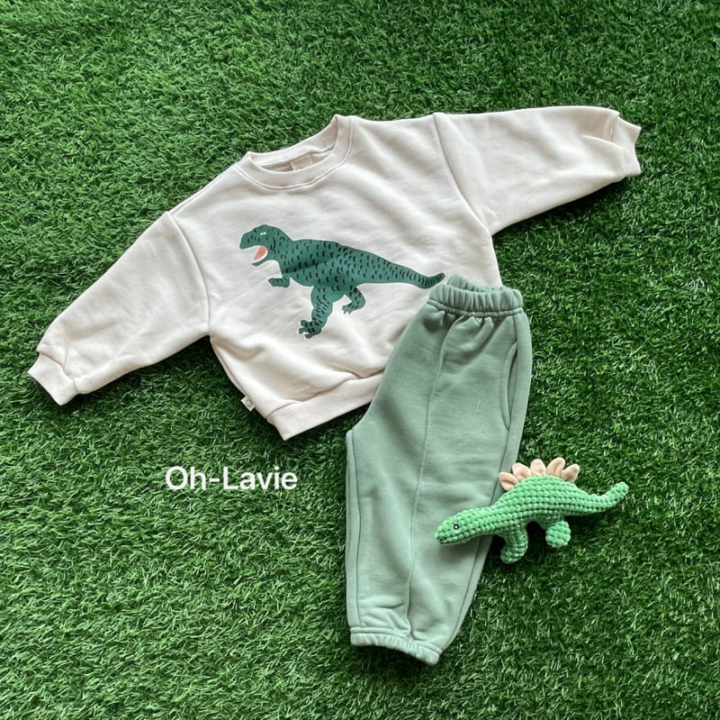 Oh lavie - Korean Children Fashion - #todddlerfashion - Dino Top Bottom Set - 3