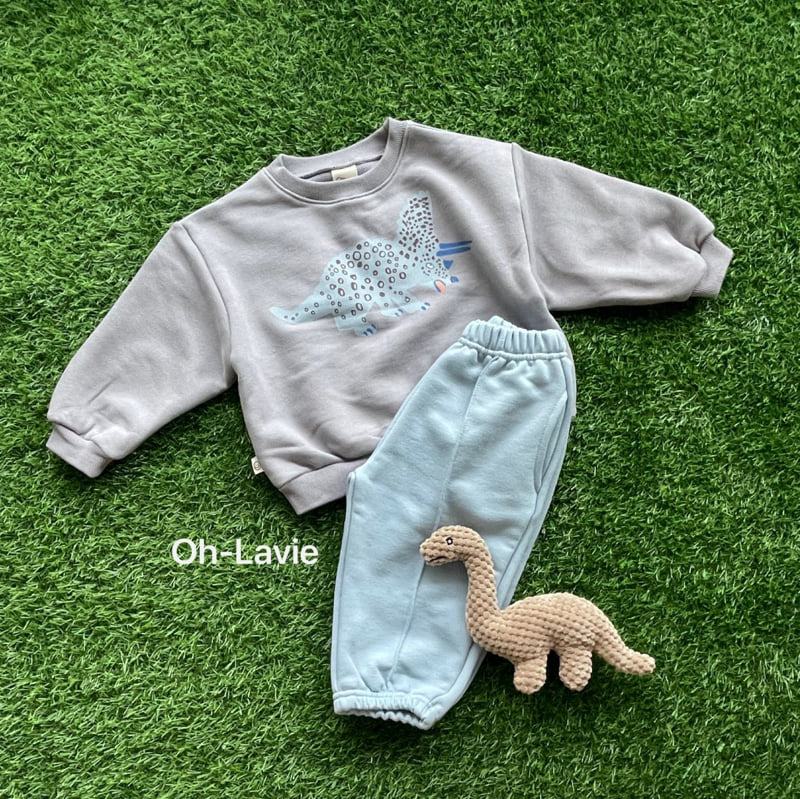 Oh lavie - Korean Children Fashion - #todddlerfashion - Dino Top Bottom Set - 4