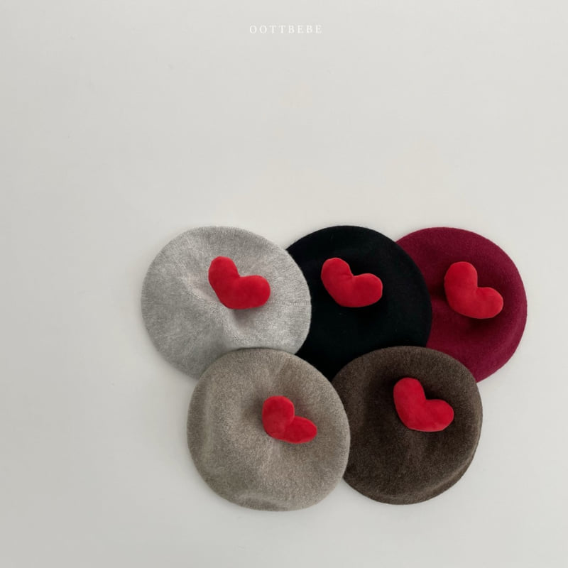 Oott Bebe - Korean Baby Fashion - #babyboutique - Heart Pop Beret (Warm Tone) - 10